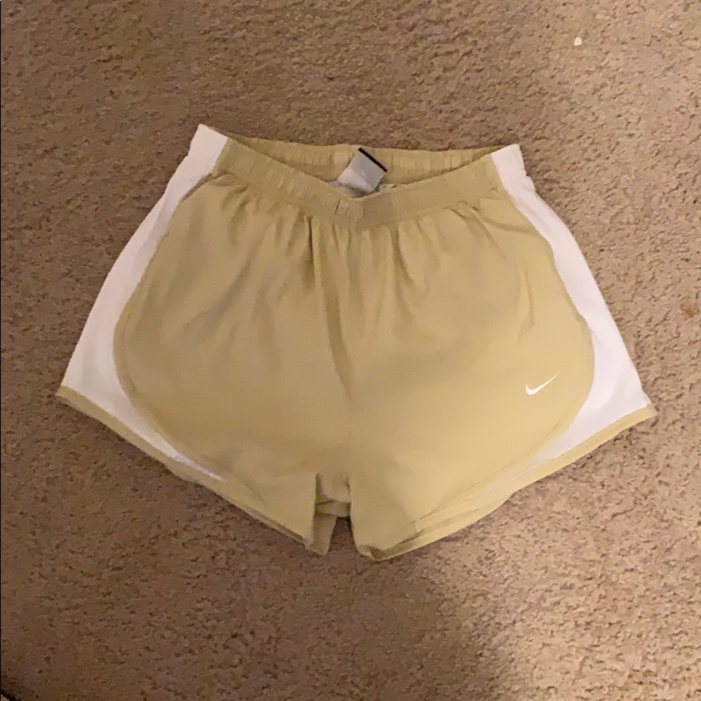 Gold and white nike Drifit short